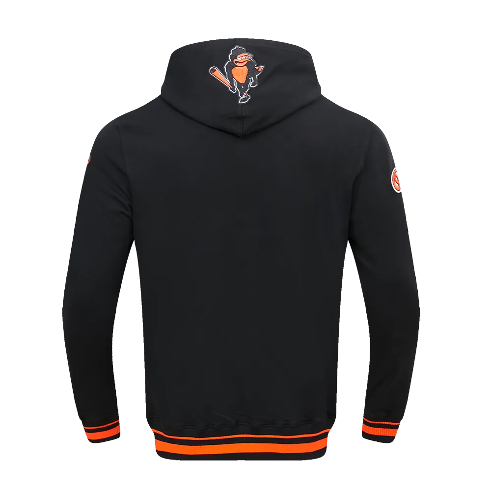 MLB BALTIMORE ORIOLES RETRO CLASSIC MEN'S PO HOODIE (BLACK/ORANGE)
