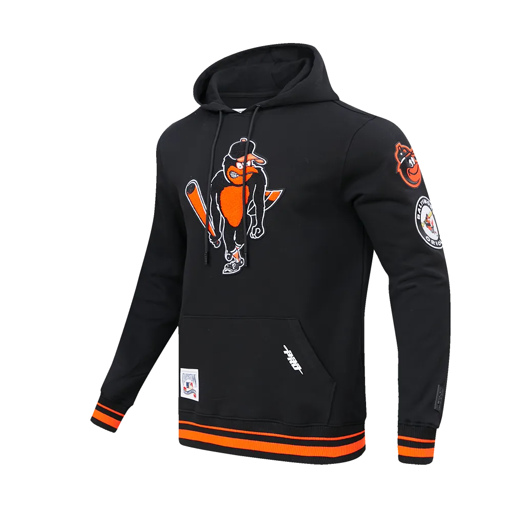 MLB BALTIMORE ORIOLES RETRO CLASSIC MEN'S PO HOODIE (BLACK/ORANGE)