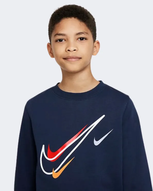 Nike Sportswear Boys Lifestyle Sweatshirt Navy Dx2296-410