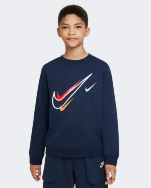 Nike Sportswear Boys Lifestyle Sweatshirt Navy Dx2296-410