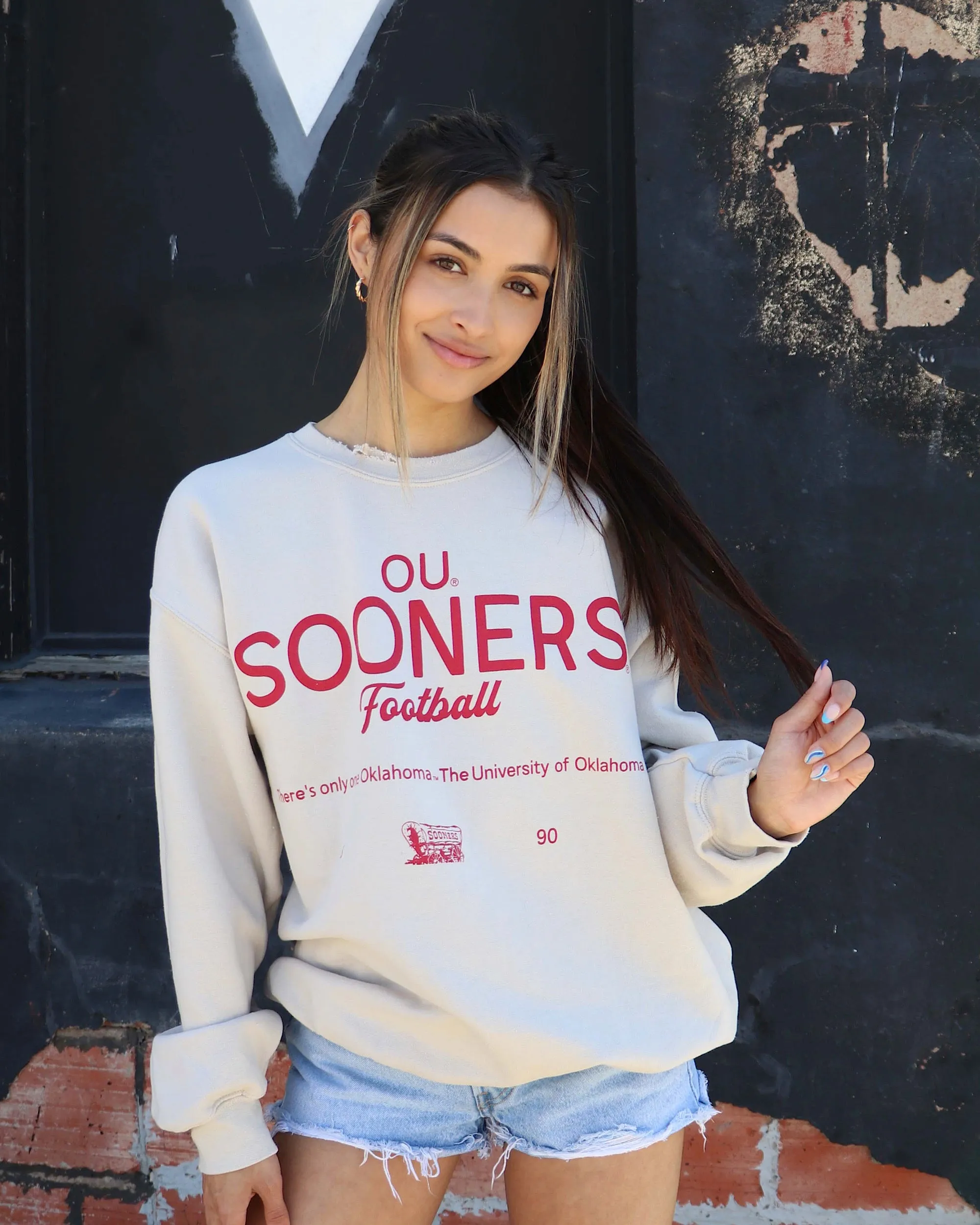 OU Sooners Shot Off Sand Thrifted Sweatshirt