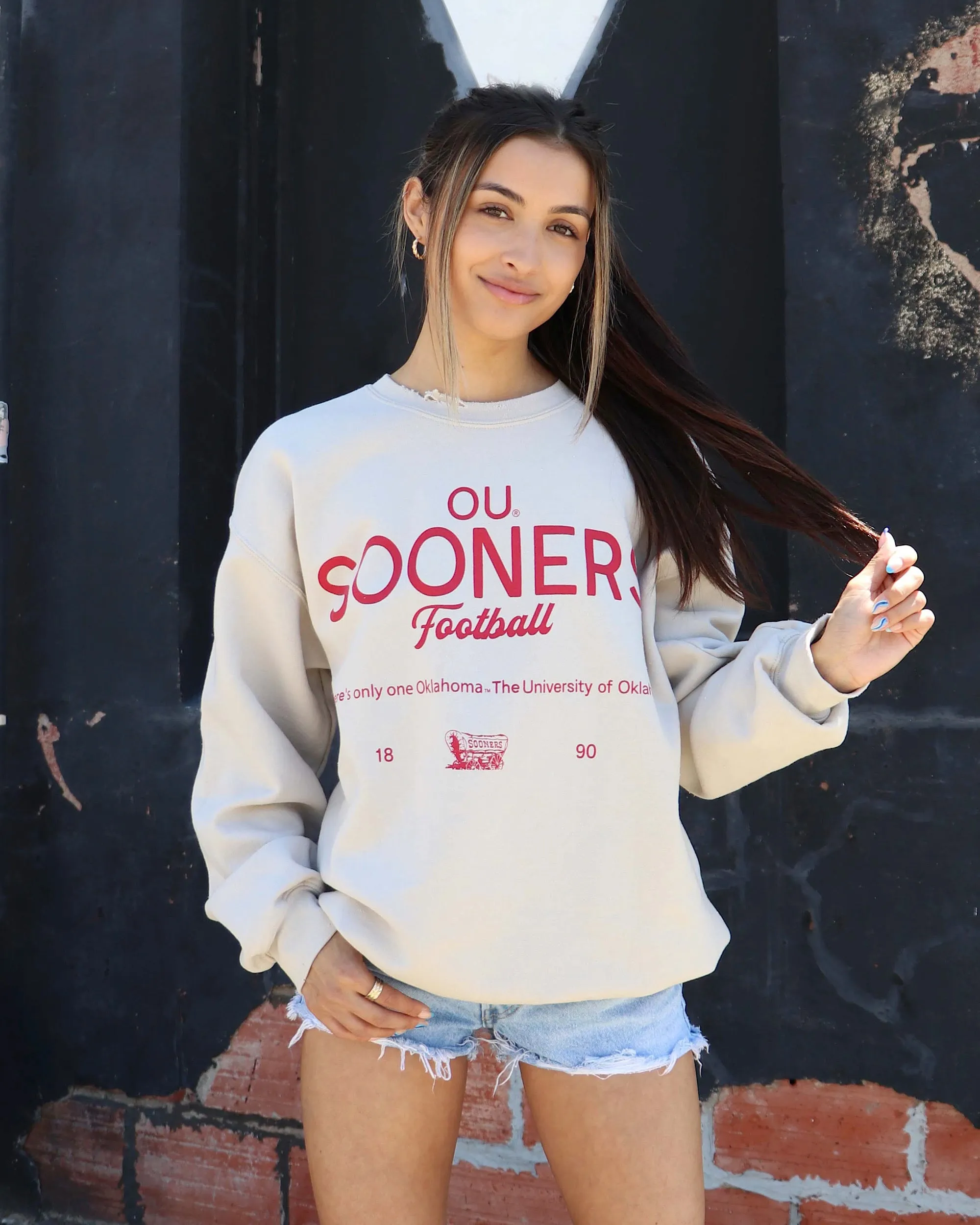 OU Sooners Shot Off Sand Thrifted Sweatshirt