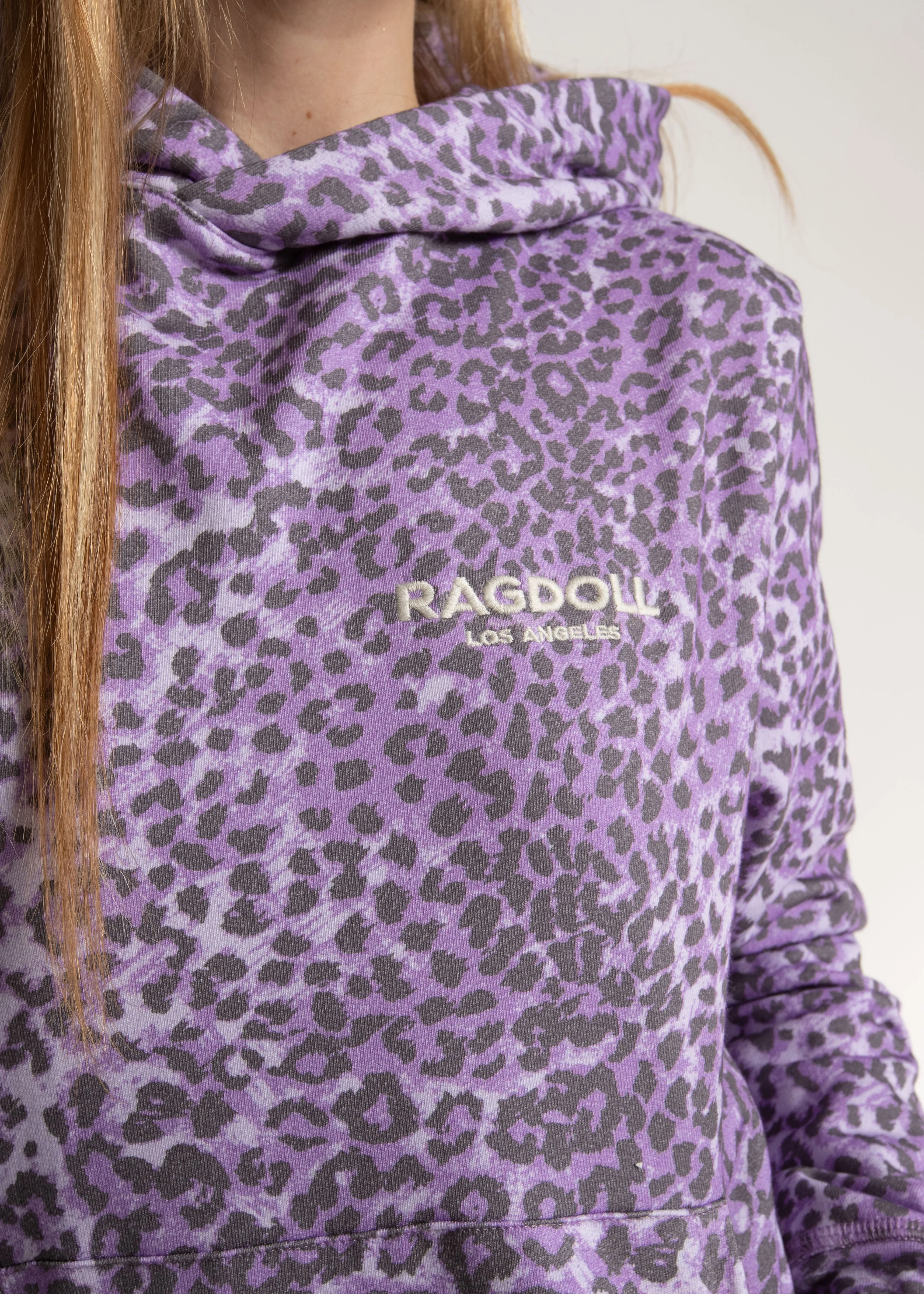 OVERSIZED HOODIE - LEOPARD VIOLET