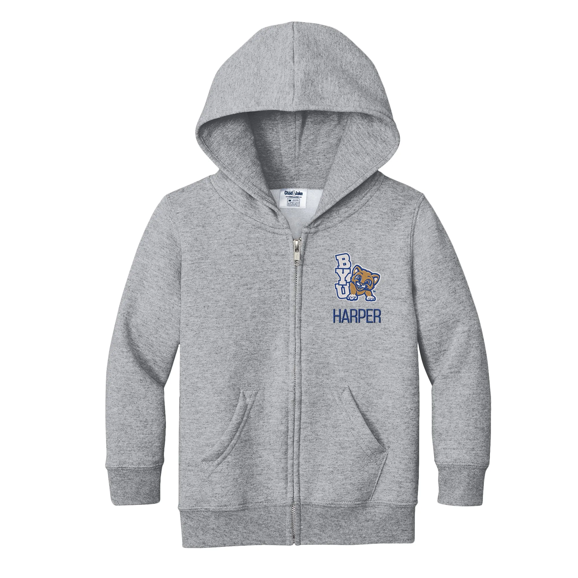 Personalized Brigham Young Cougars Youth Toddler Full-Zip Sweatshirt