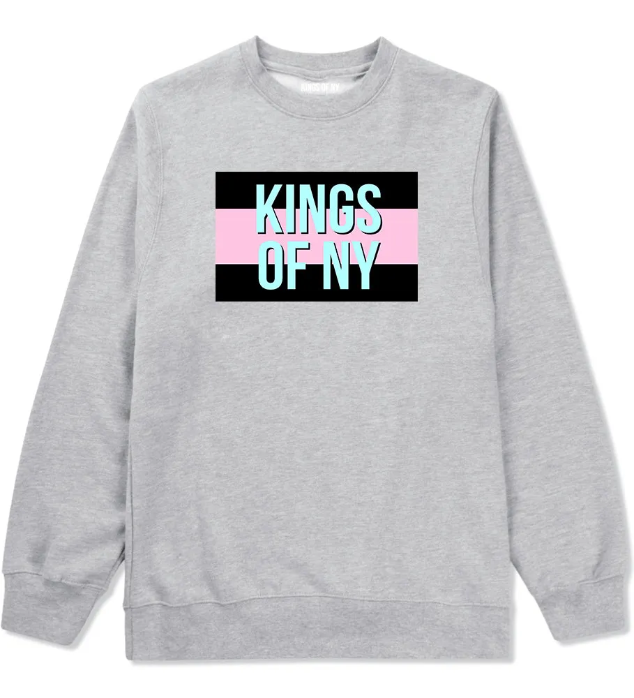 Pink And Blue Flag Logo Mens Crewneck Sweatshirt