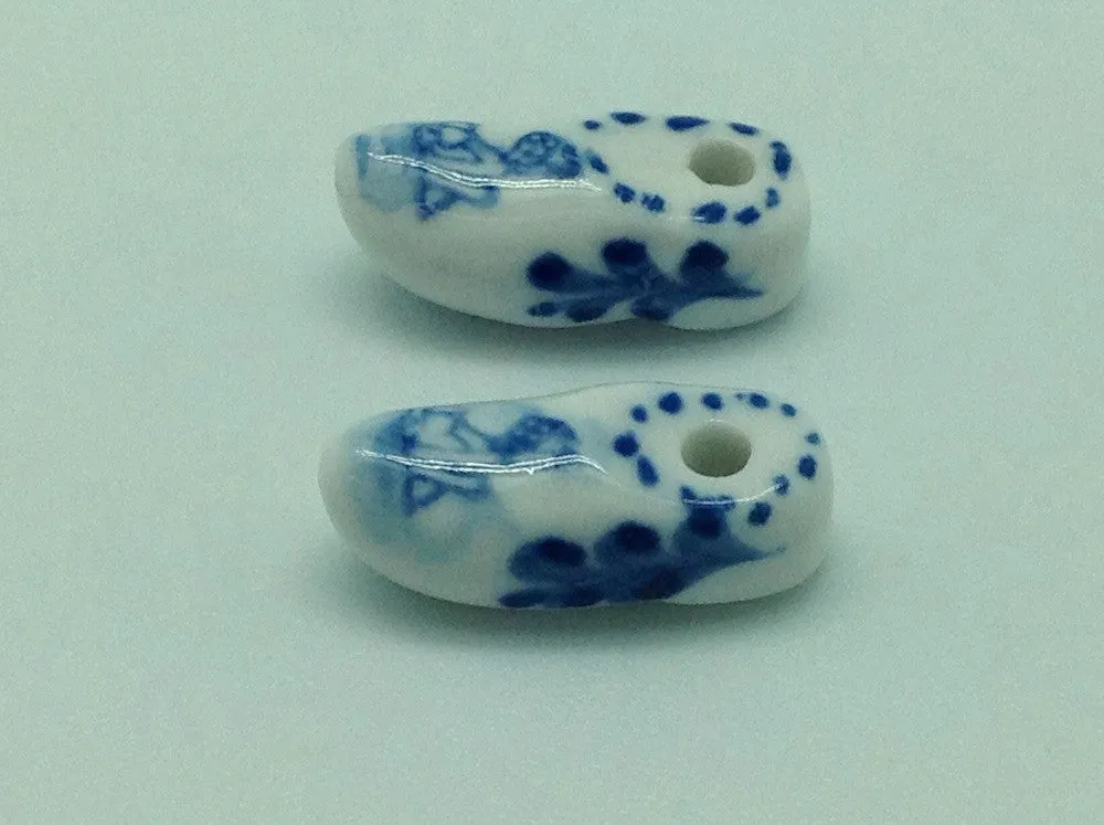 Porcelain Dutch Wooden Shoe Pair for beads