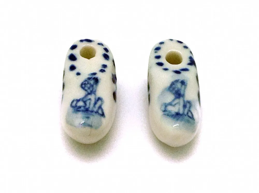 Porcelain Dutch Wooden Shoe Pair for beads