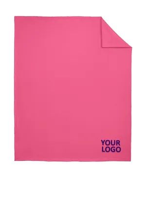 Port & Company Core Fleece Branded Blankets, Neon Pink