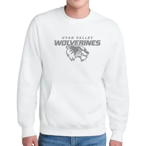 Port & Company® Core Fleece Crewneck Pocket Sweatshirt - Combo Under Wolverines