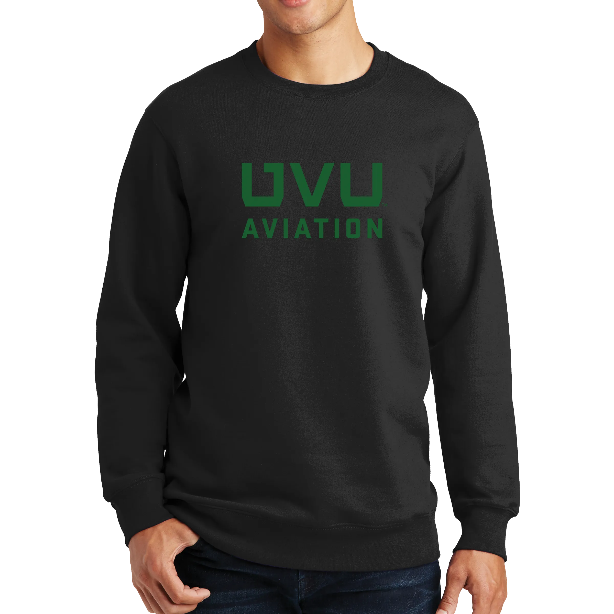 Port & Company Fan Favorite Fleece Crewneck Sweatshirt - UVU Aviation