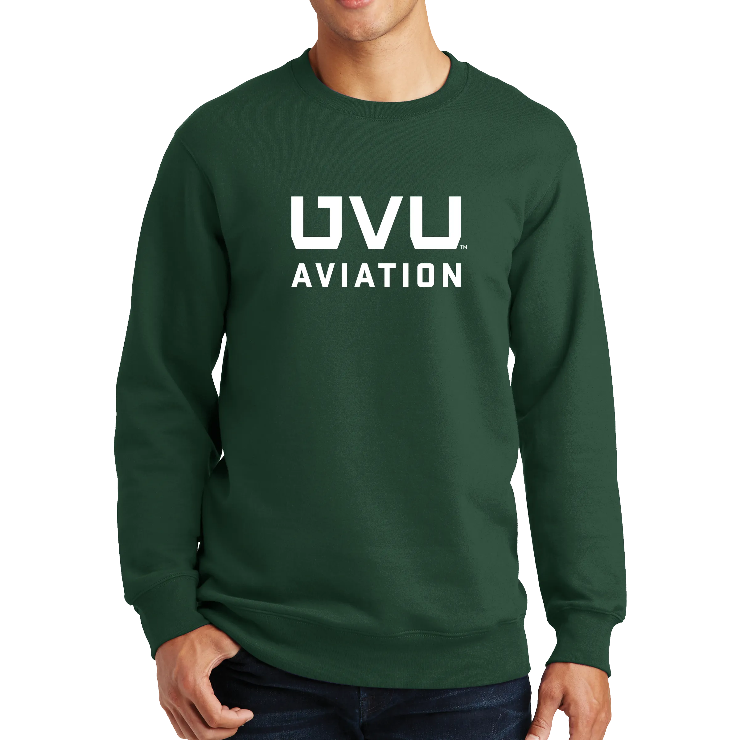 Port & Company Fan Favorite Fleece Crewneck Sweatshirt - UVU Aviation