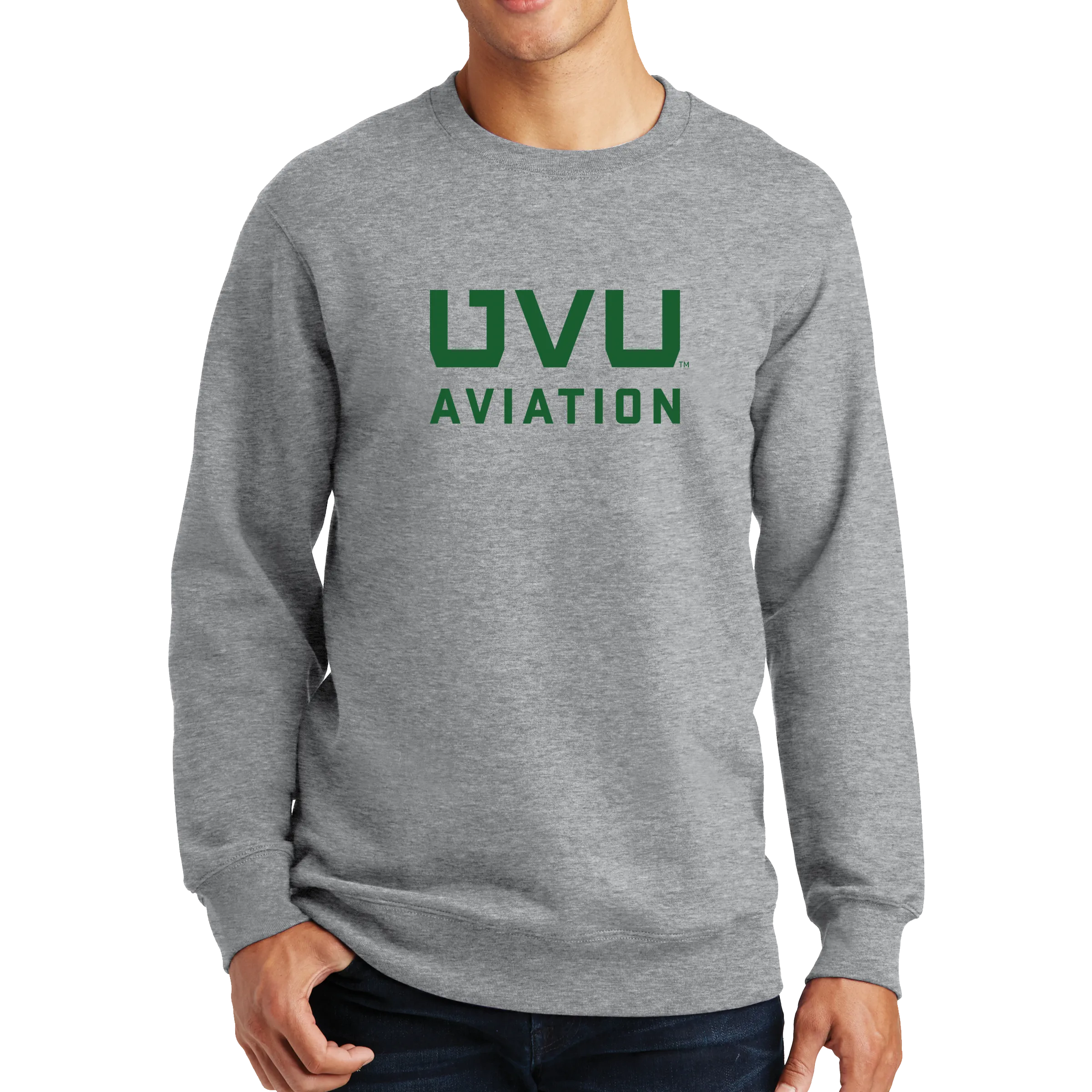 Port & Company Fan Favorite Fleece Crewneck Sweatshirt - UVU Aviation