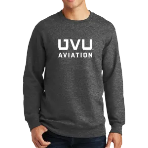 Port & Company Fan Favorite Fleece Crewneck Sweatshirt - UVU Aviation