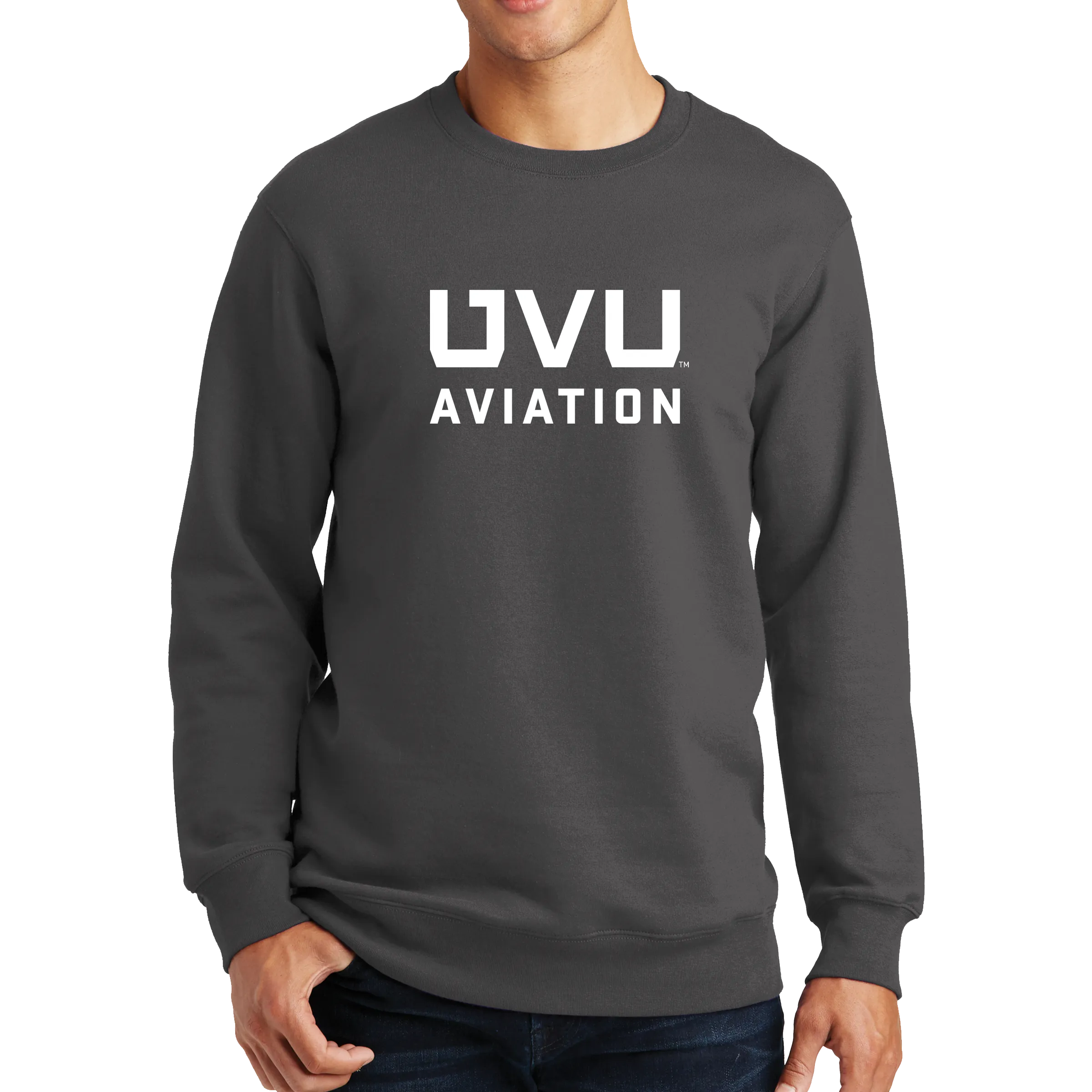 Port & Company Fan Favorite Fleece Crewneck Sweatshirt - UVU Aviation