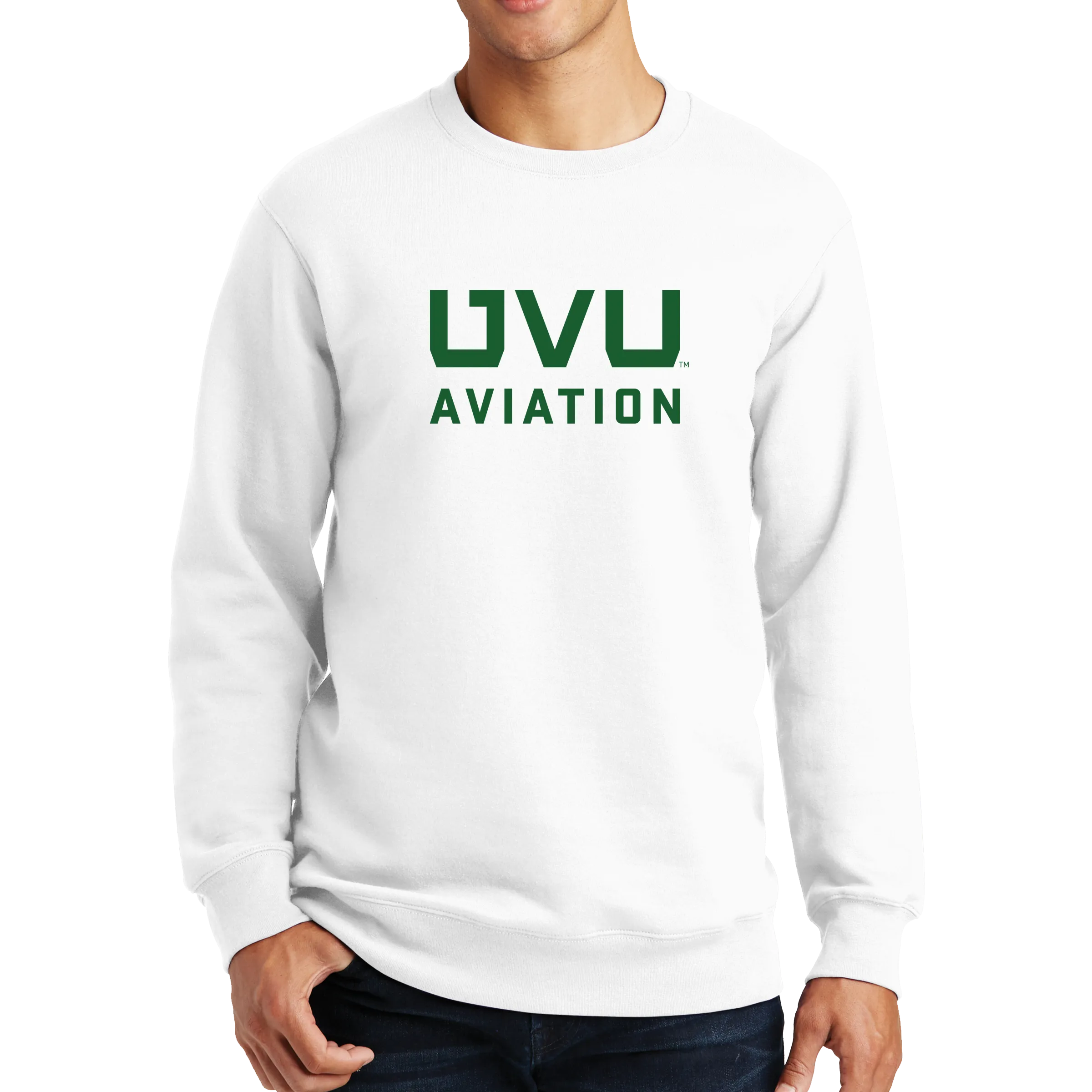 Port & Company Fan Favorite Fleece Crewneck Sweatshirt - UVU Aviation