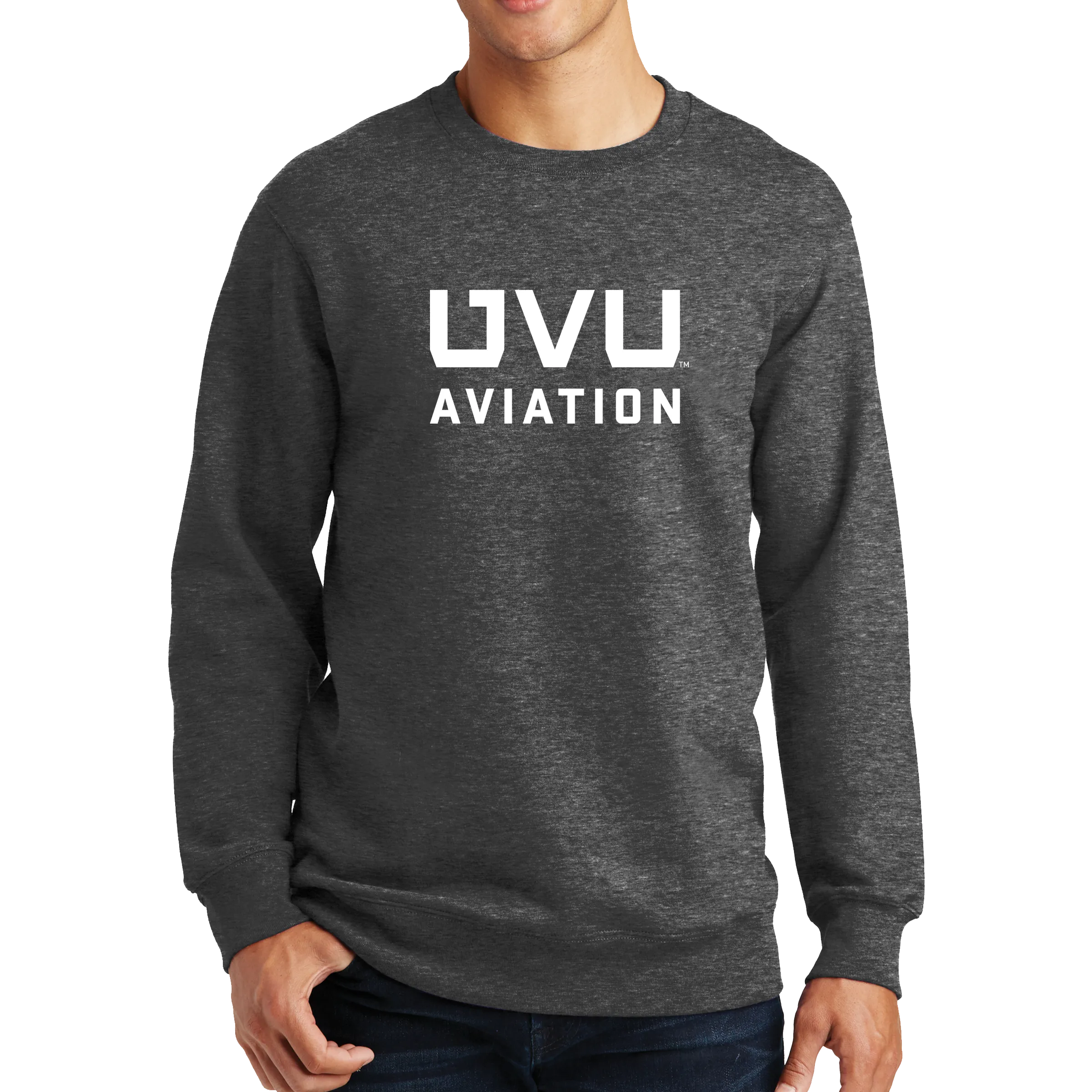 Port & Company Fan Favorite Fleece Crewneck Sweatshirt - UVU Aviation