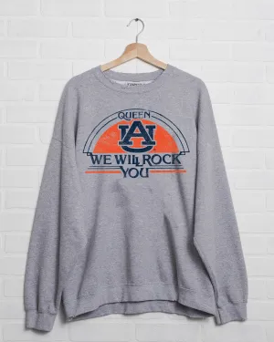 Queen Auburn Tigers Will Rock You Gray Thrifted Sweatshirt