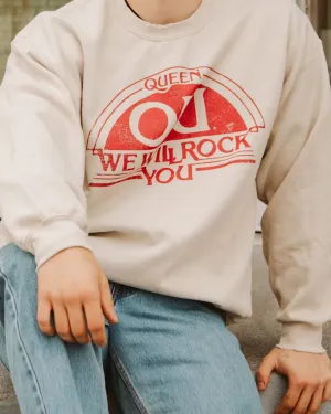 Queen Sooners Will Rock You Sand Thrifted Sweatshirt