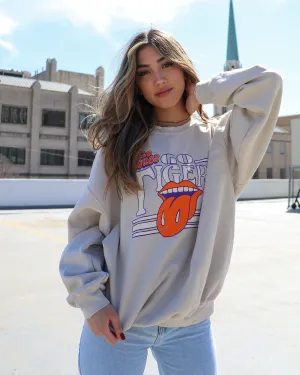 Rolling Stones Clemson Tigers Stoned Sand Thrifted Sweatshirt