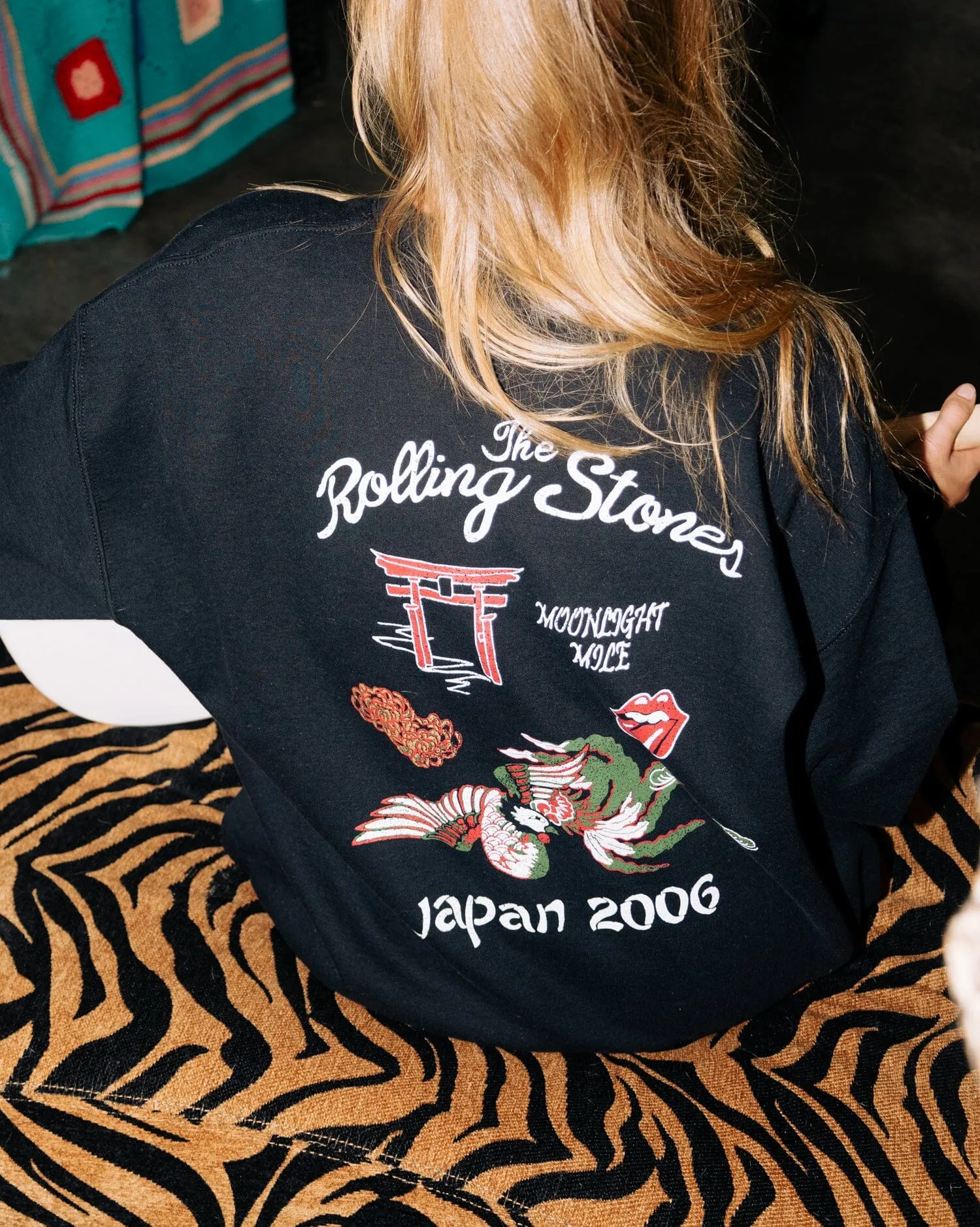 Rolling Stones Japan 2006 Black Thrifted Sweatshirt