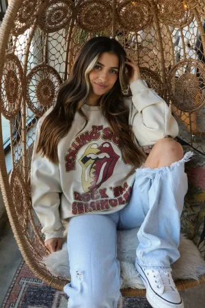 Rolling Stones Rock 'Em Seminoles Sand Thrifted Sweatshirt