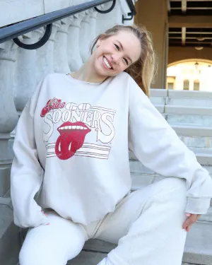 Rolling Stones Sooners Stoned Sand Thrifted Sweatshirt