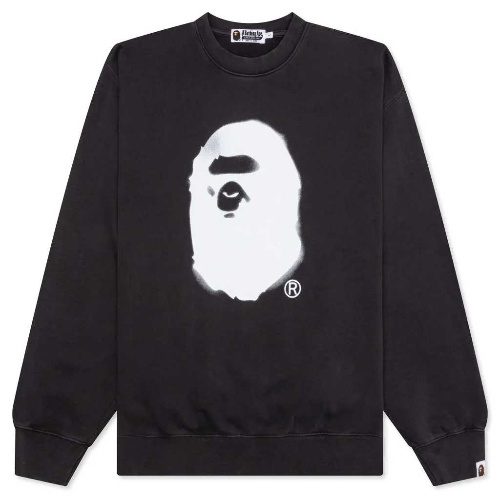 Spray Ape Head Crewneck - Black