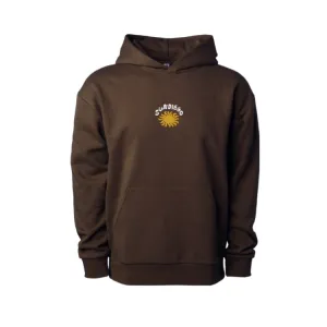 SunDiego Cozy Brown Pullover Hoodie with Sunny Embroidery