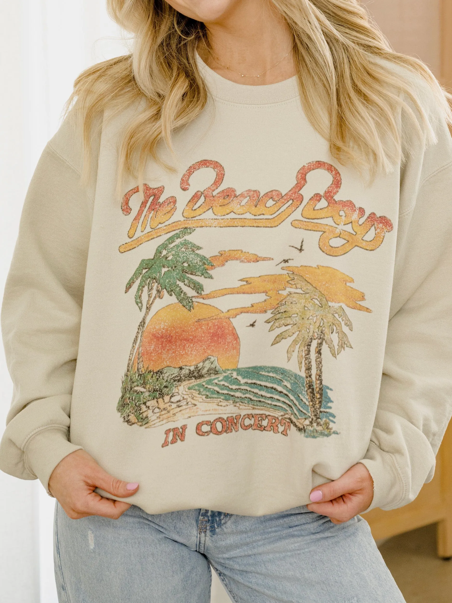 The Beach Boys In Concert Sand Thrifted Sweatshirt