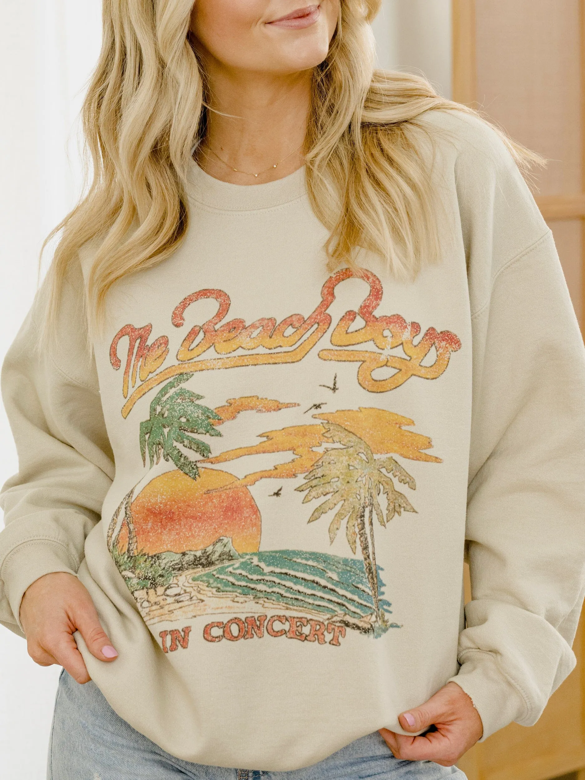 The Beach Boys In Concert Sand Thrifted Sweatshirt