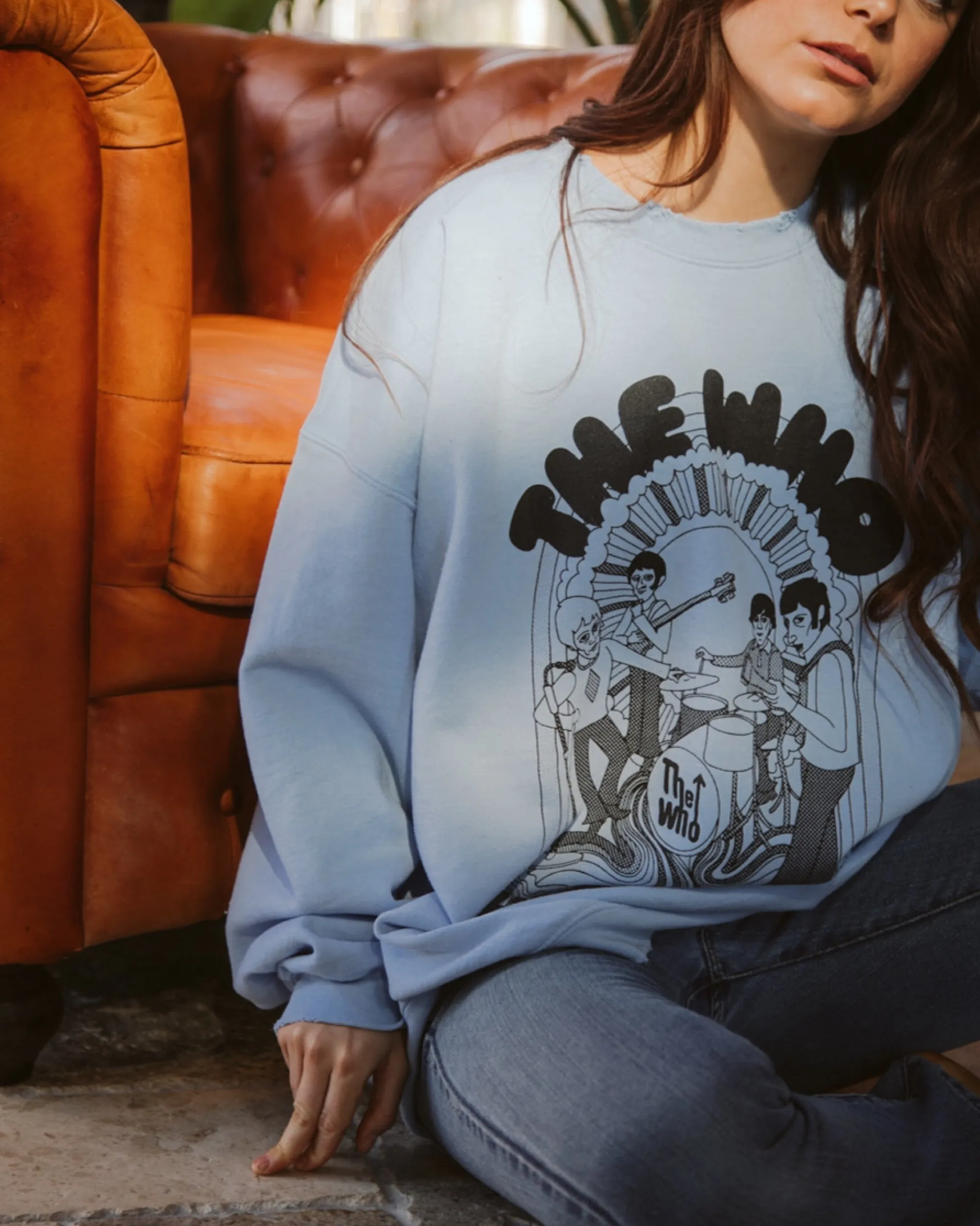 The Who Illustration Blue Thrifted Sweatshirt