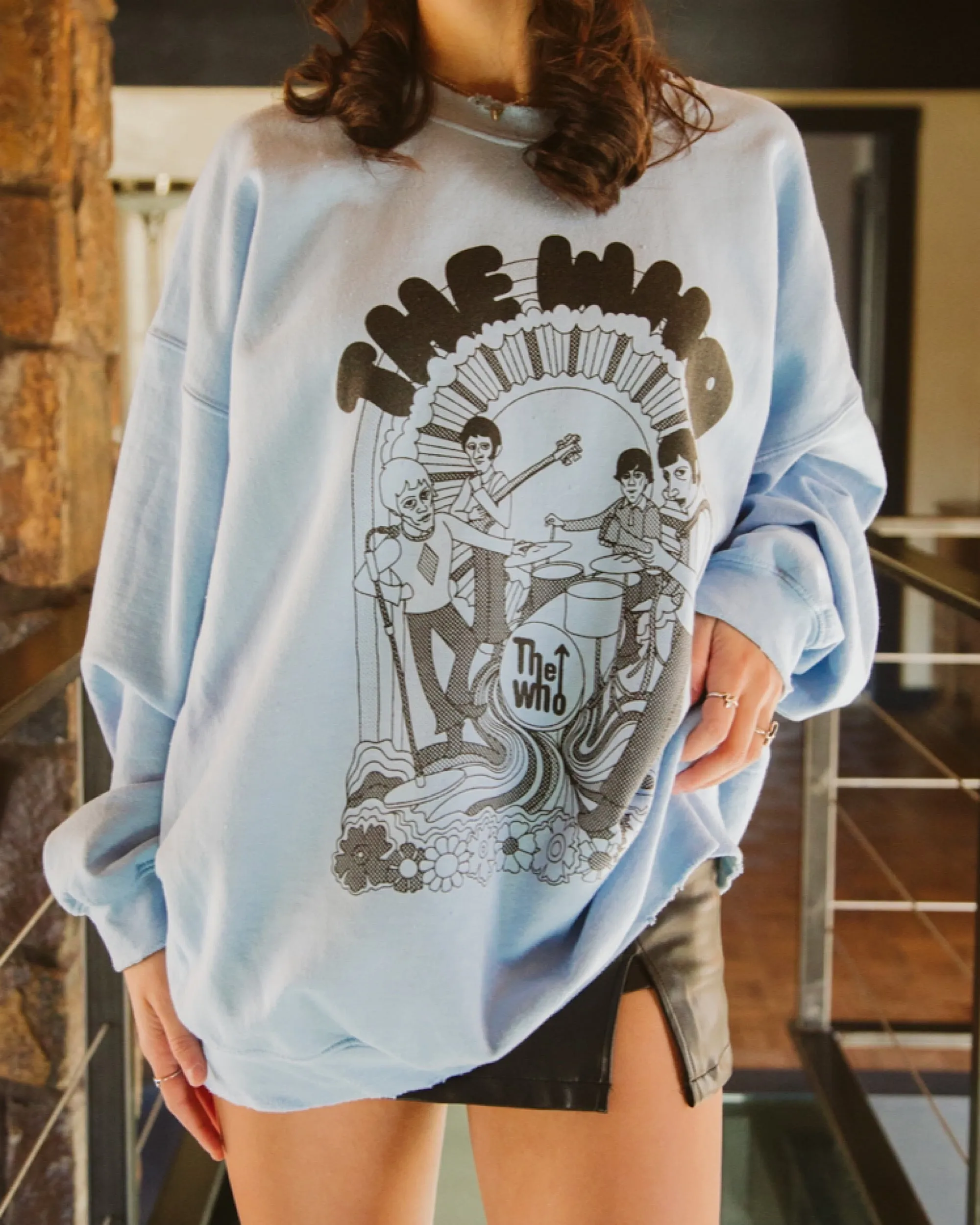 The Who Illustration Blue Thrifted Sweatshirt