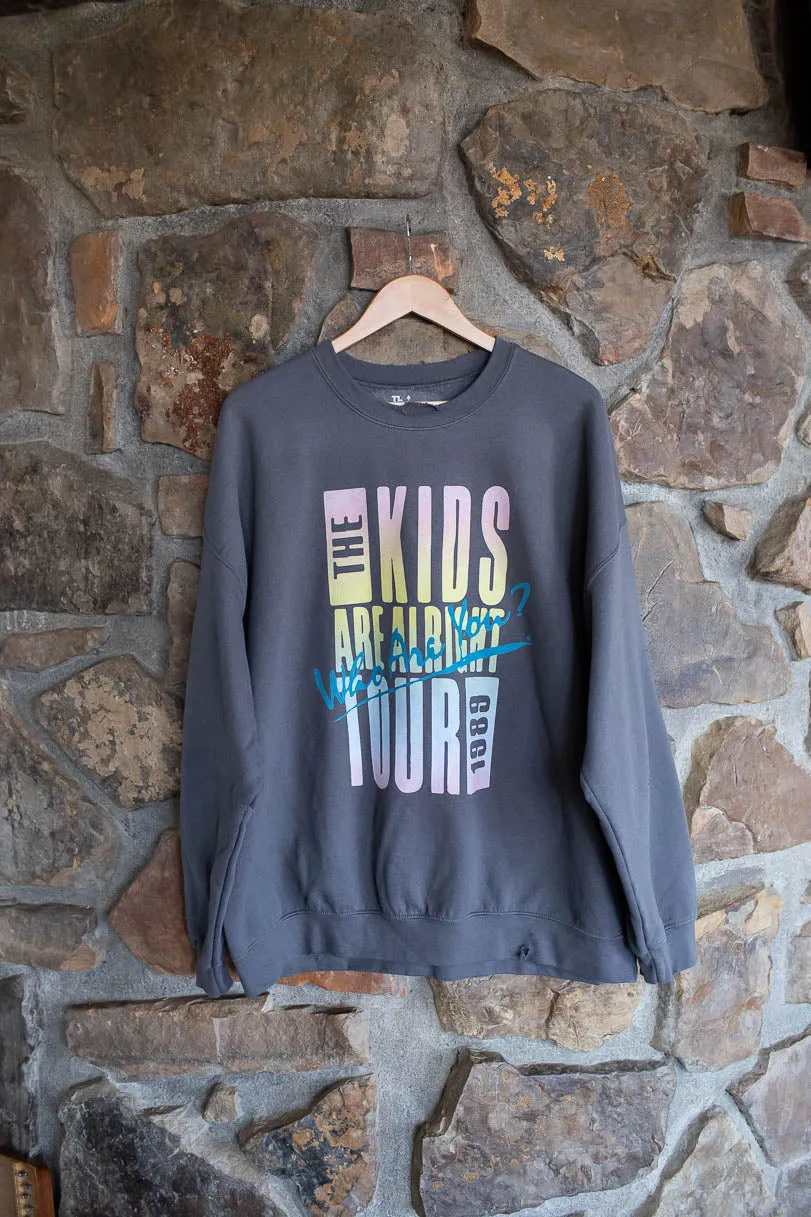 The Who Neon Who Are You Charcoal Thrifted Sweatshirt