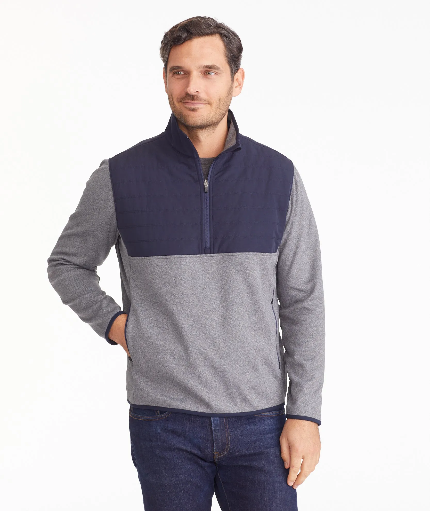 Two-Tone Quarter-Zip Sweatshirt