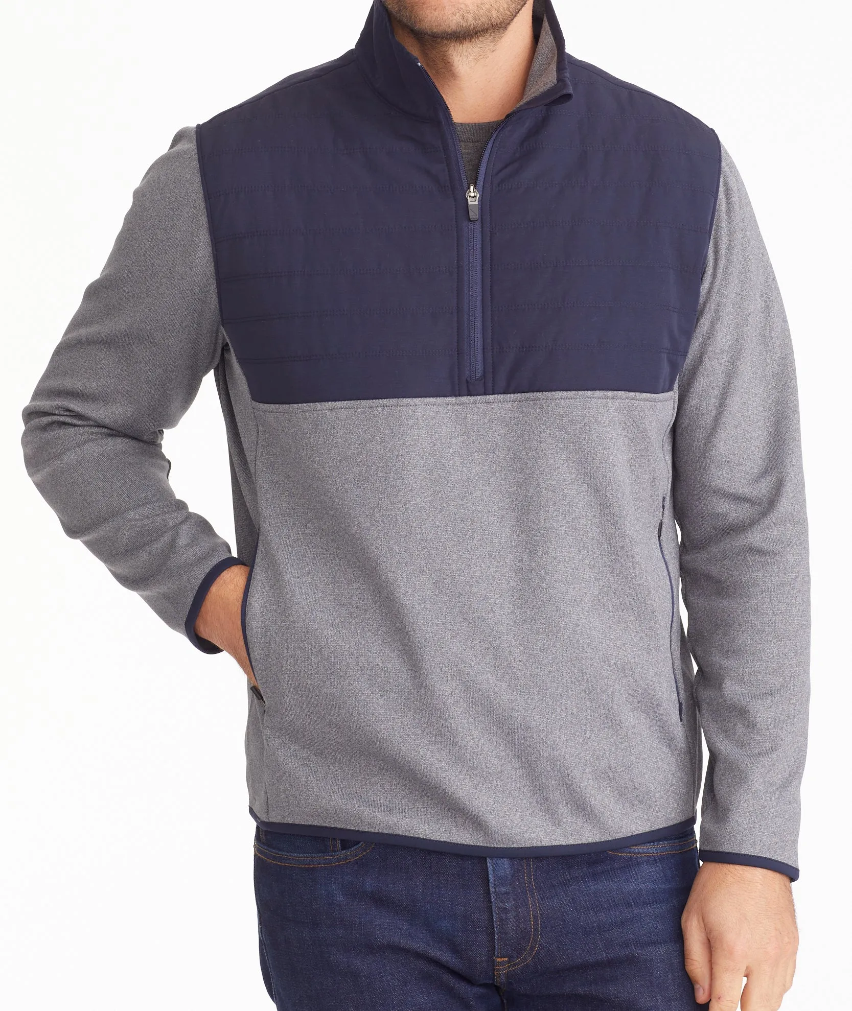 Two-Tone Quarter-Zip Sweatshirt