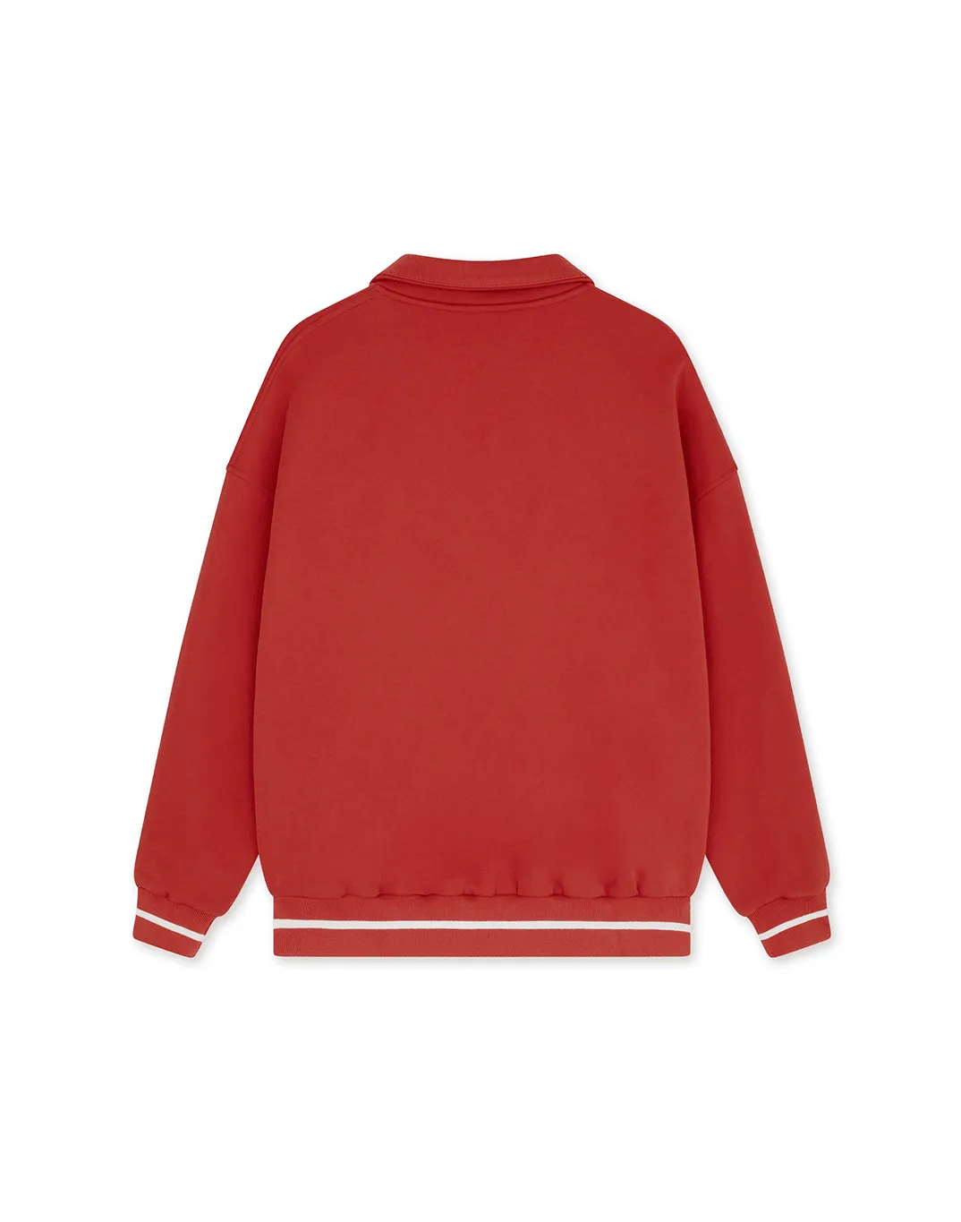 Varsity Funnel Neck Zip Sweatshirt in Crimson Red