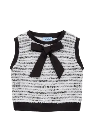 White/Black Trimmed Knit Vest