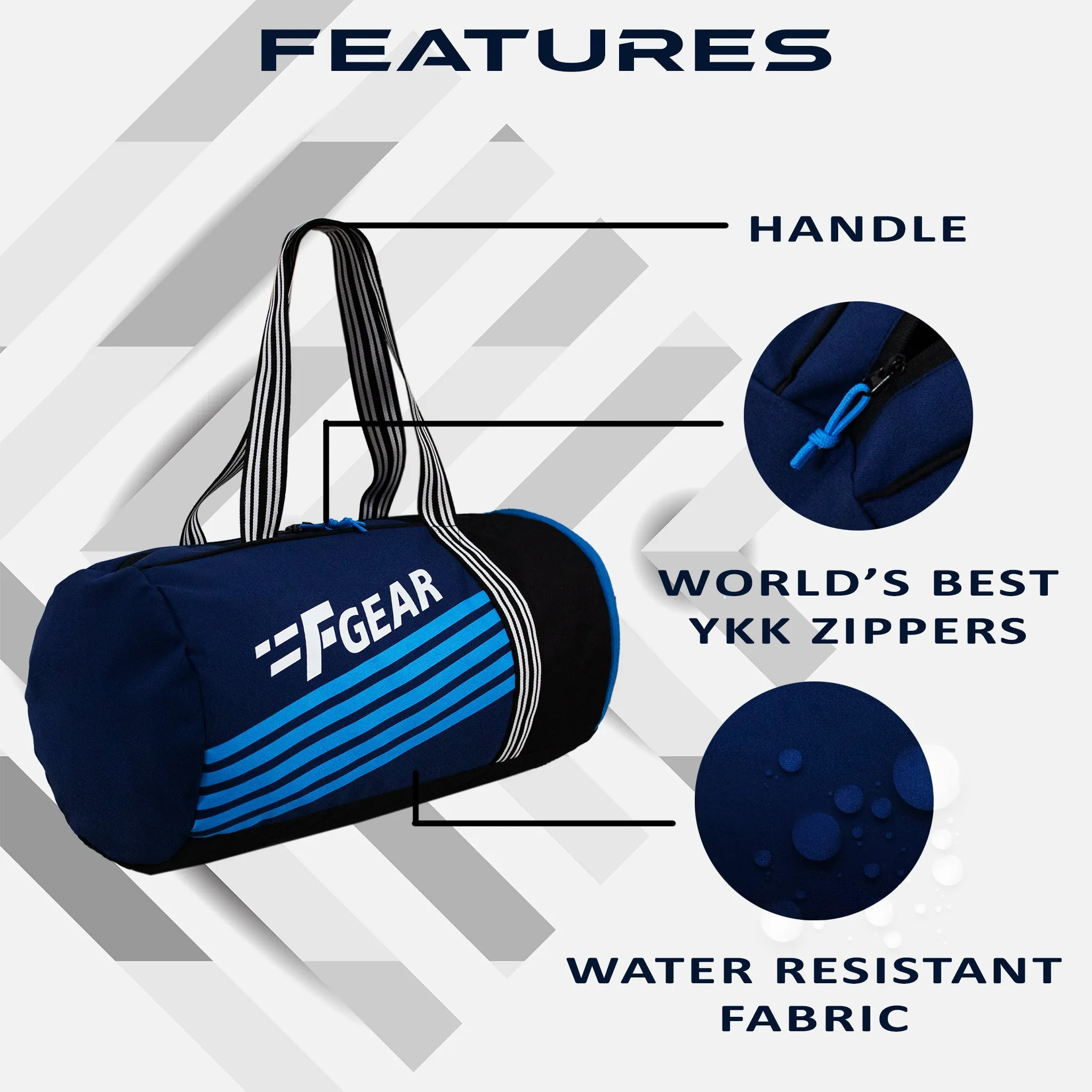 Workout 29L N Blue Black Gym Duffel Bag